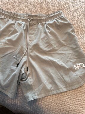 Men's Light Gray Athletic Shorts with Drawstring